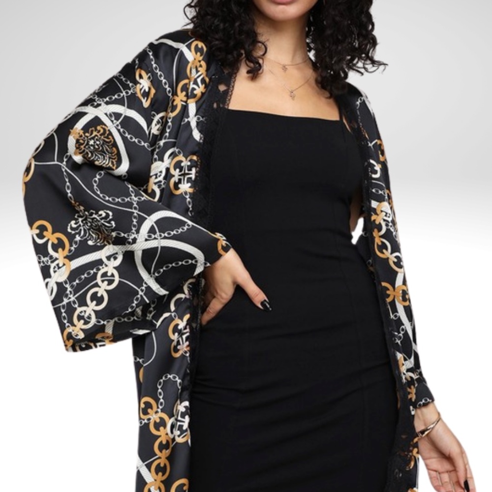Black Chain Link Kimono